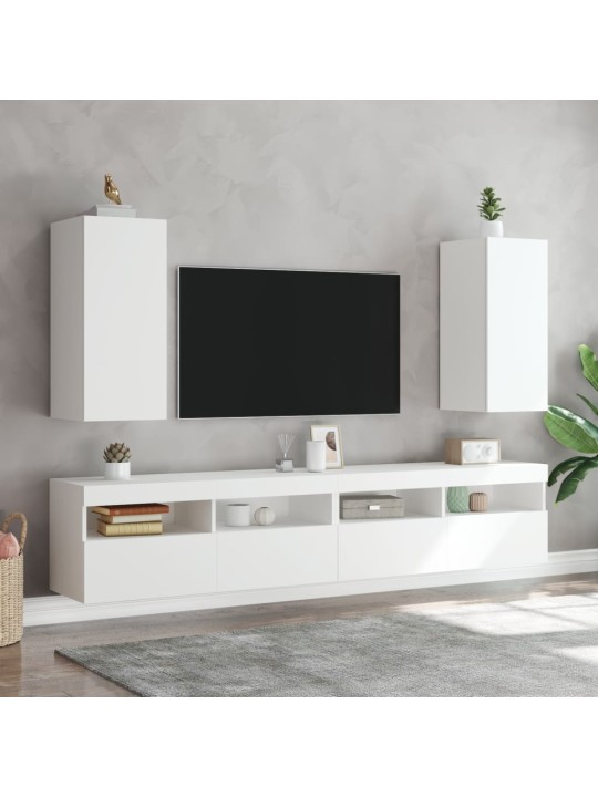 Nástěnné TV skříňky s LED osvětlením 2 ks bílé 30,5x35x70 cm