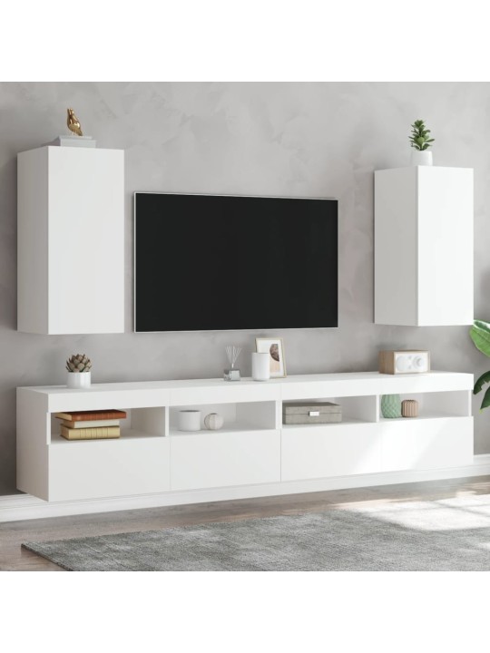 Nástěnné TV skříňky s LED osvětlením 2 ks bílé 30,5x35x70 cm