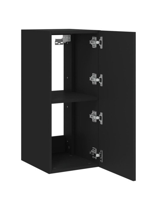 Nástěnná TV skříňka s LED osvětlením černá 30,5 x 35 x 70 cm