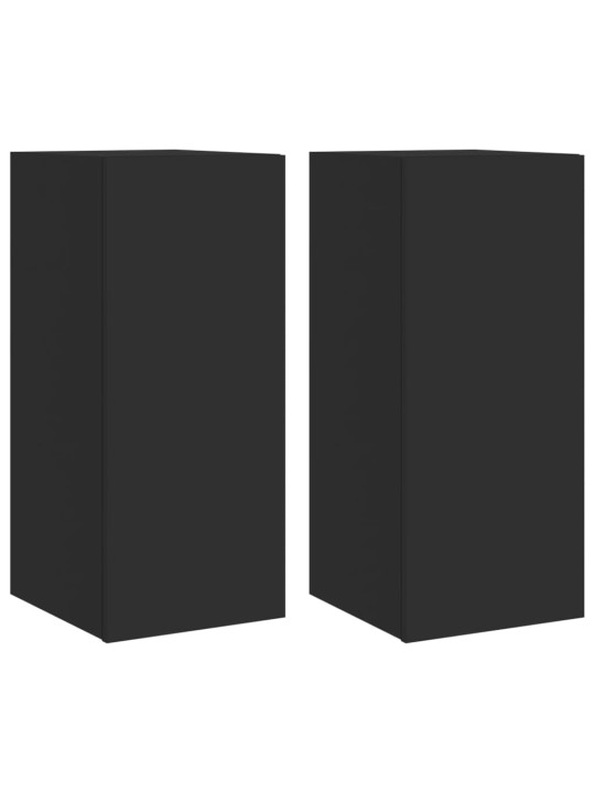 Nástěnné TV skříňky s LED osvětlením 2 ks černé 30,5x35x70 cm