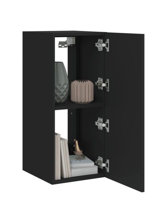 Nástěnné TV skříňky s LED osvětlením 2 ks černé 30,5x35x70 cm