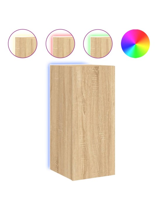 Nástěnná TV skříňka s LED osvětlením dub sonoma 30,5x35x70 cm