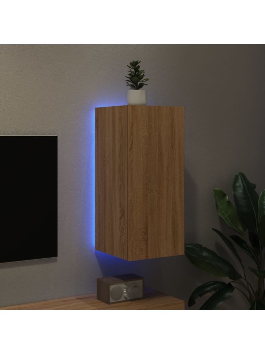 Nástěnná TV skříňka s LED osvětlením dub sonoma 30,5x35x70 cm