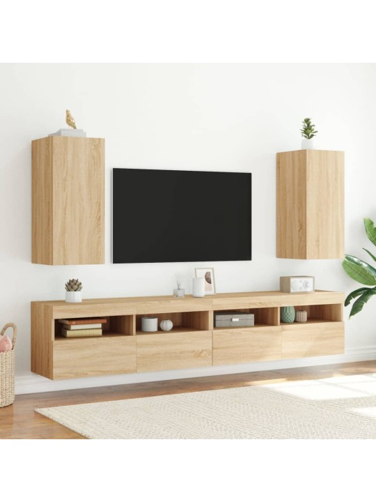 Nástěnná TV skříňka s LED osvětlením dub sonoma 30,5x35x70 cm