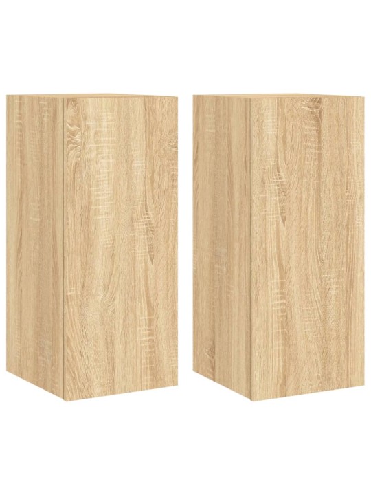 Nástěnné TV skříňky s LED 2 ks dub sonoma 30,5 x 35 x 70 cm