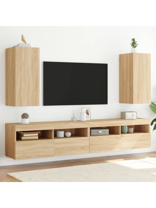 Nástěnné TV skříňky s LED 2 ks dub sonoma 30,5 x 35 x 70 cm