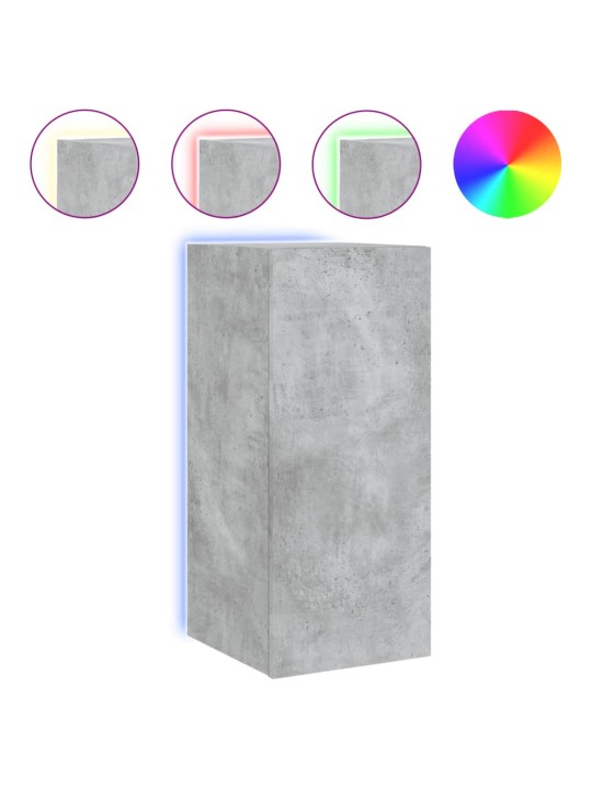 Nástěnná TV skříňka s LED osvětlením betonově šedá 30,5x35x70cm