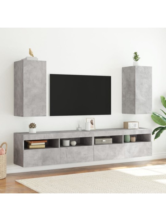 Nástěnná TV skříňka s LED osvětlením betonově šedá 30,5x35x70cm