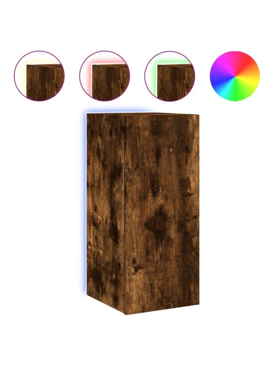 Nástěnná TV skříňka s LED osvětlením kouřový dub 30,5x35x70 cm