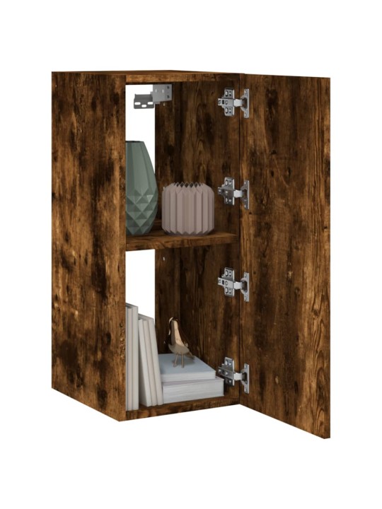 Nástěnná TV skříňka s LED osvětlením kouřový dub 30,5x35x70 cm
