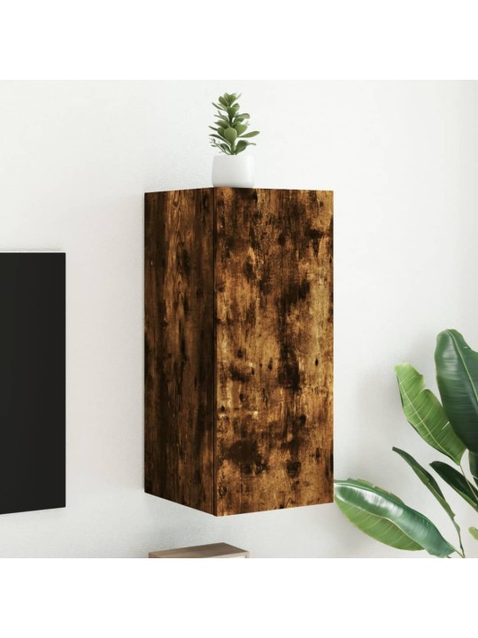 Nástěnná TV skříňka s LED osvětlením kouřový dub 30,5x35x70 cm