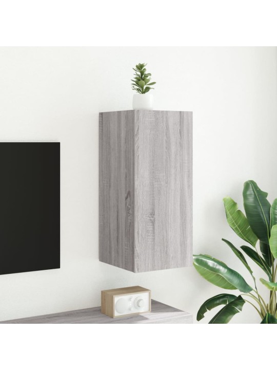 Nástěnná TV skříňka s LED osvětlením šedá sonoma 30,5x35x70 cm