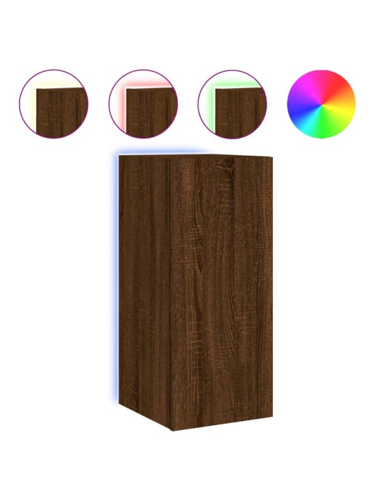 Nástěnná TV skříňka s LED osvětlením hnědý dub 30,5x35x70 cm
