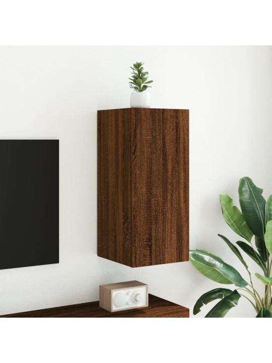 Nástěnná TV skříňka s LED osvětlením hnědý dub 30,5x35x70 cm