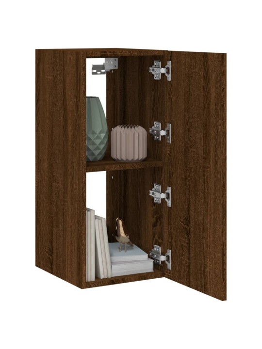 Nástěnná TV skříňka s LED osvětlením hnědý dub 30,5x35x70 cm