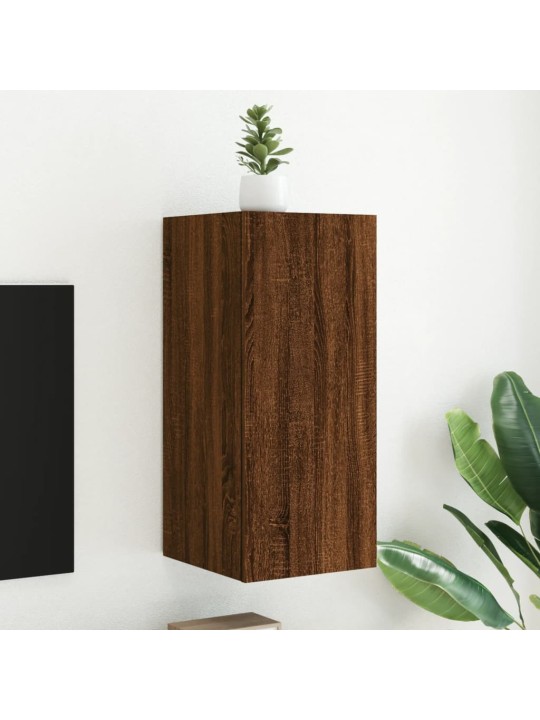 Nástěnná TV skříňka s LED osvětlením hnědý dub 30,5x35x70 cm