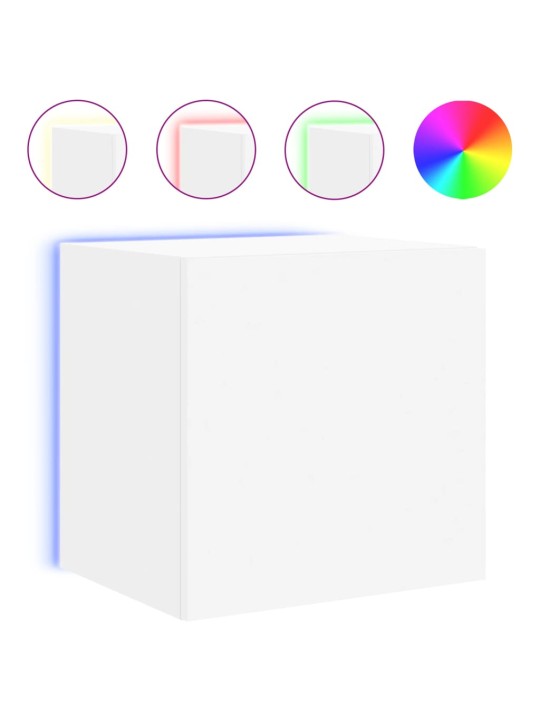Nástěnná TV skříňka s LED osvětlením bílá 40,5 x 35 x 40 cm
