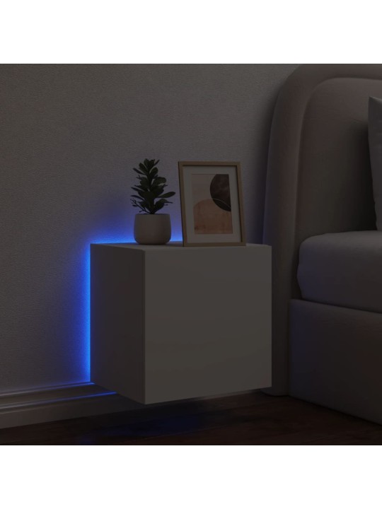 Nástěnná TV skříňka s LED osvětlením bílá 40,5 x 35 x 40 cm