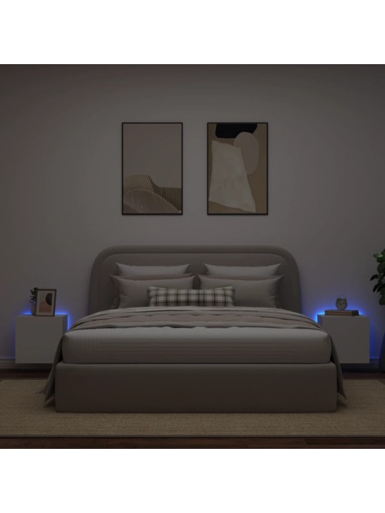 Nástěnné TV skříňky s LED osvětlením 2 ks bílé 40,5x35x40 cm
