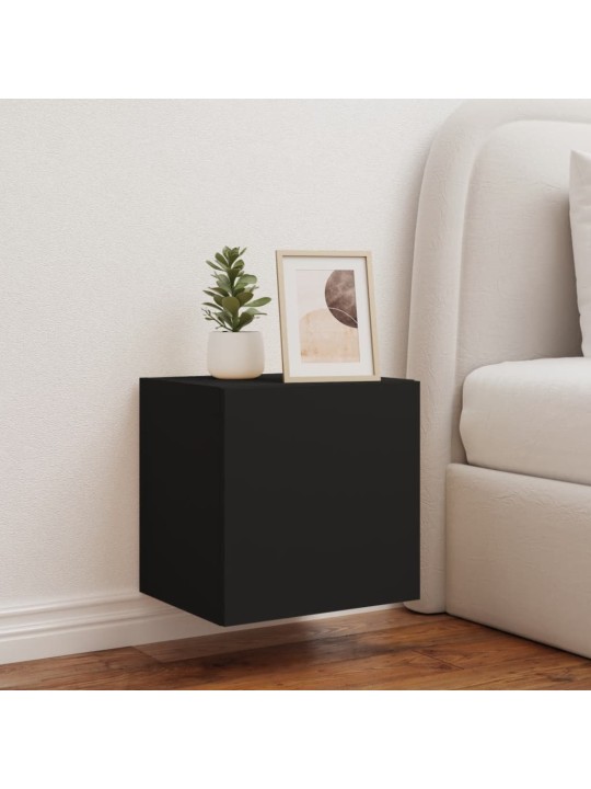 Nástěnná TV skříňka s LED osvětlením černá 40,5 x 35 x 40 cm