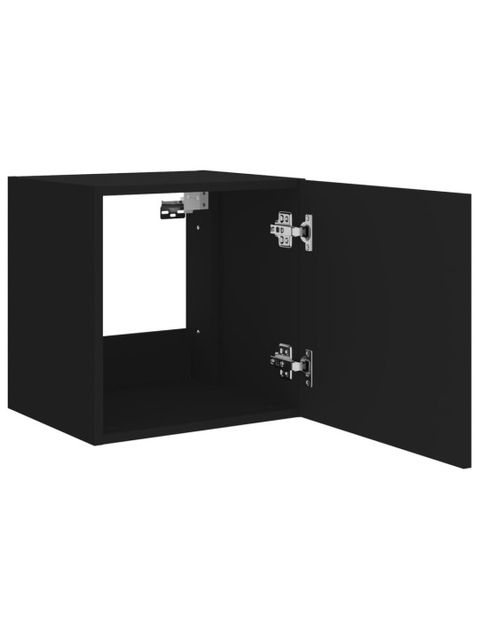 Nástěnná TV skříňka s LED osvětlením černá 40,5 x 35 x 40 cm
