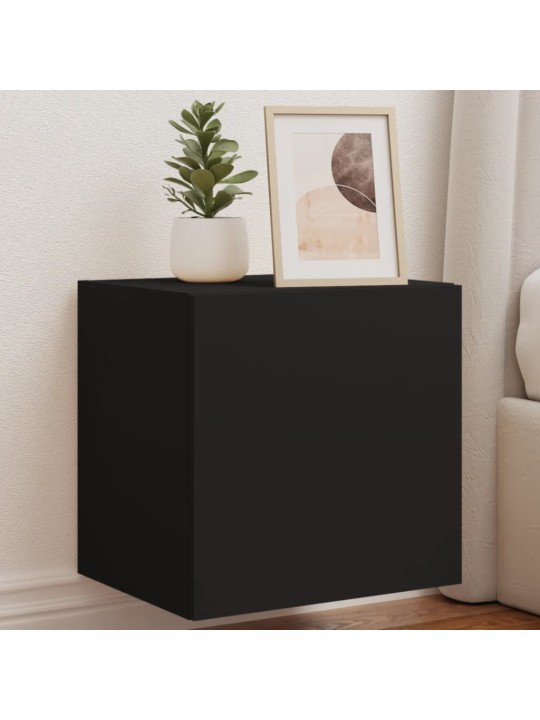 Nástěnná TV skříňka s LED osvětlením černá 40,5 x 35 x 40 cm