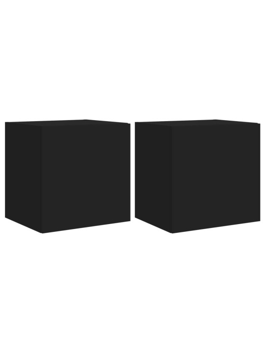 Nástěnné TV skříňky s LED osvětlením 2 ks černé 40,5x35x40 cm