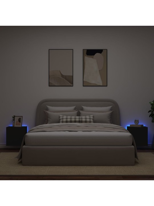 Nástěnné TV skříňky s LED osvětlením 2 ks černé 40,5x35x40 cm