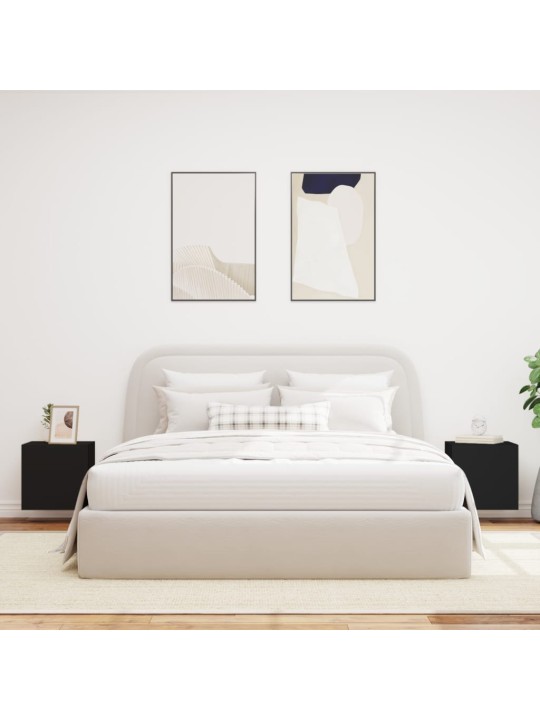 Nástěnné TV skříňky s LED osvětlením 2 ks černé 40,5x35x40 cm