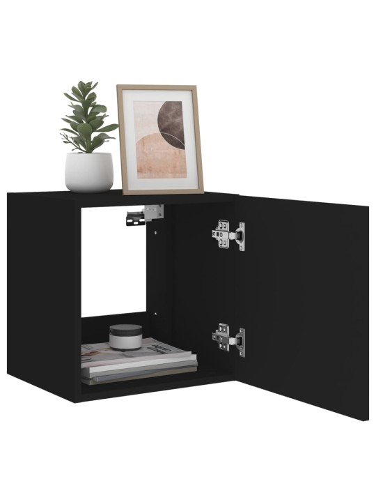 Nástěnné TV skříňky s LED osvětlením 2 ks černé 40,5x35x40 cm