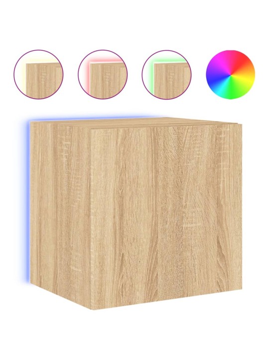 Nástěnná TV skříňka s LED osvětlením dub sonoma 40,5x35x40 cm