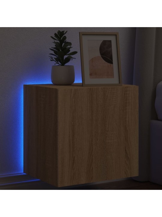 Nástěnná TV skříňka s LED osvětlením dub sonoma 40,5x35x40 cm