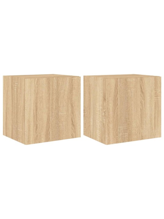 Nástěnné TV skříňky s LED 2 ks dub sonoma 40,5 x 35 x 40 cm