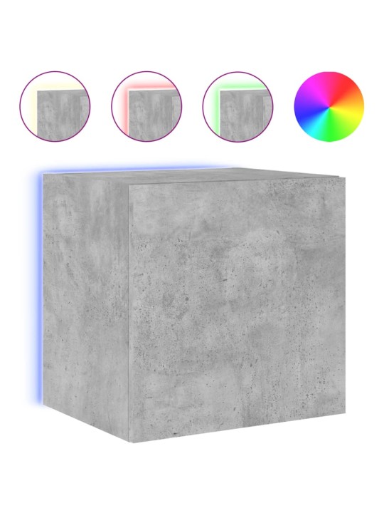 Nástěnná TV skříňka s LED osvětlením betonově šedá 40,5x35x40cm