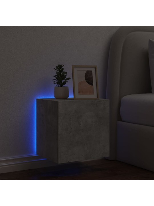 Nástěnná TV skříňka s LED osvětlením betonově šedá 40,5x35x40cm