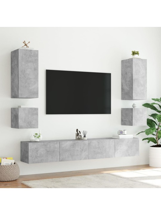 Nástěnná TV skříňka s LED osvětlením betonově šedá 40,5x35x40cm