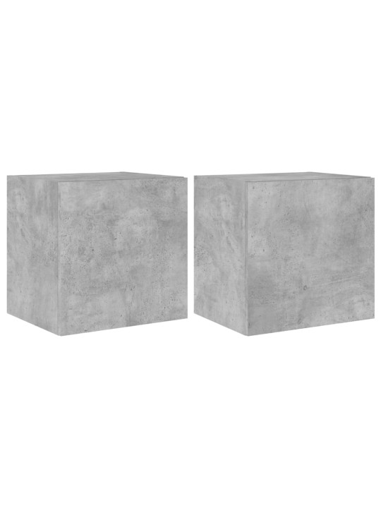Nástěnné TV skříňky s LED 2 ks betonově šedé 40,5 x 35 x 40 cm