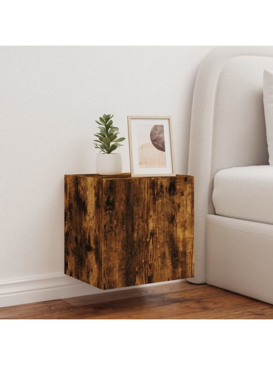 Nástěnná TV skříňka s LED osvětlením kouřový dub 40,5x35x40 cm
