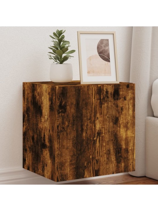 Nástěnná TV skříňka s LED osvětlením kouřový dub 40,5x35x40 cm