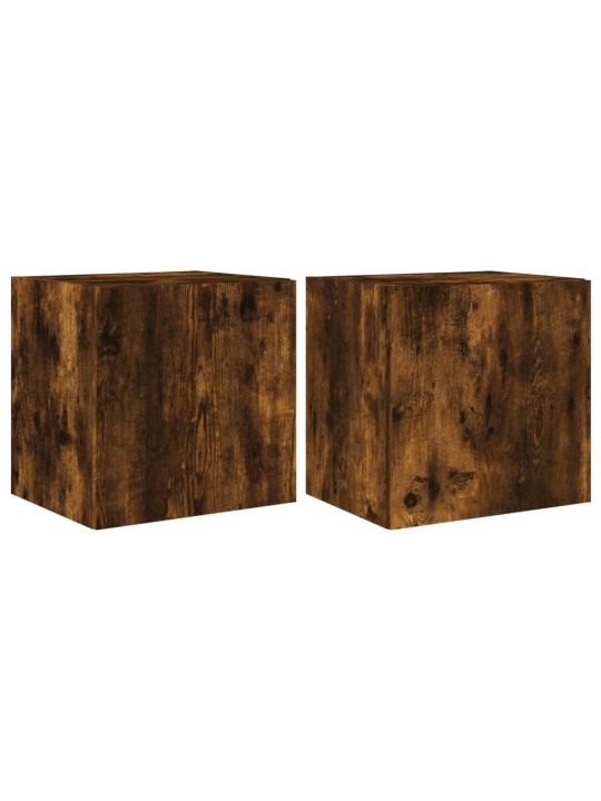 Nástěnné TV skříňky s LED 2 ks kouřový dub 40,5 x 35 x 40 cm