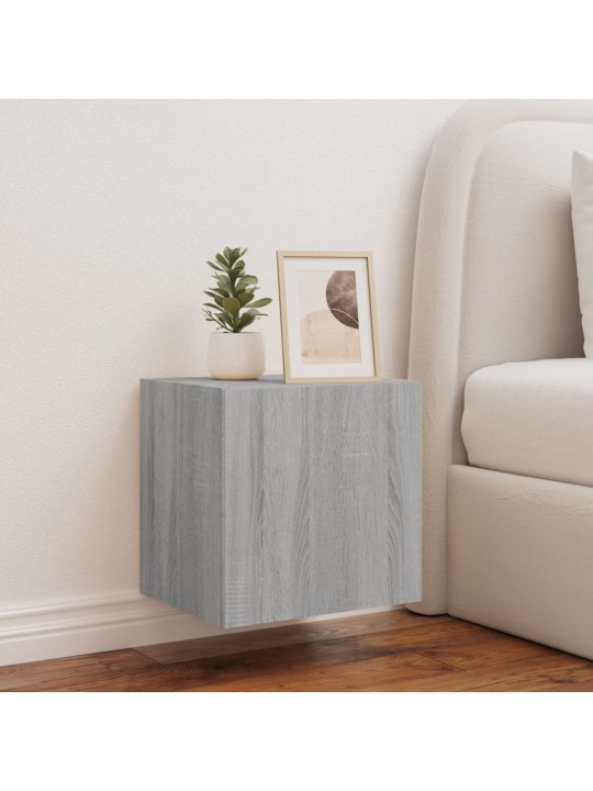 Nástěnná TV skříňka s LED osvětlením šedá sonoma 40,5x35x40 cm