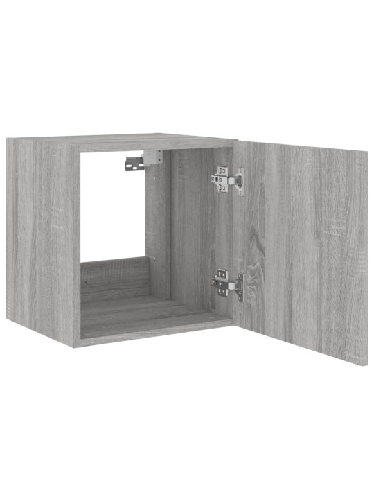 Nástěnná TV skříňka s LED osvětlením šedá sonoma 40,5x35x40 cm