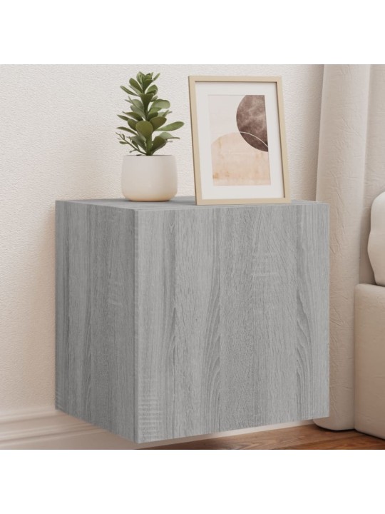 Nástěnná TV skříňka s LED osvětlením šedá sonoma 40,5x35x40 cm