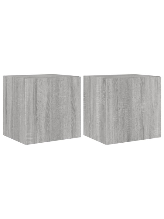 Nástěnné TV skříňky s LED 2 ks šedé sonoma 40,5 x 35 x 40 cm