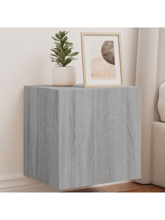 Nástěnné TV skříňky s LED 2 ks šedé sonoma 40,5 x 35 x 40 cm