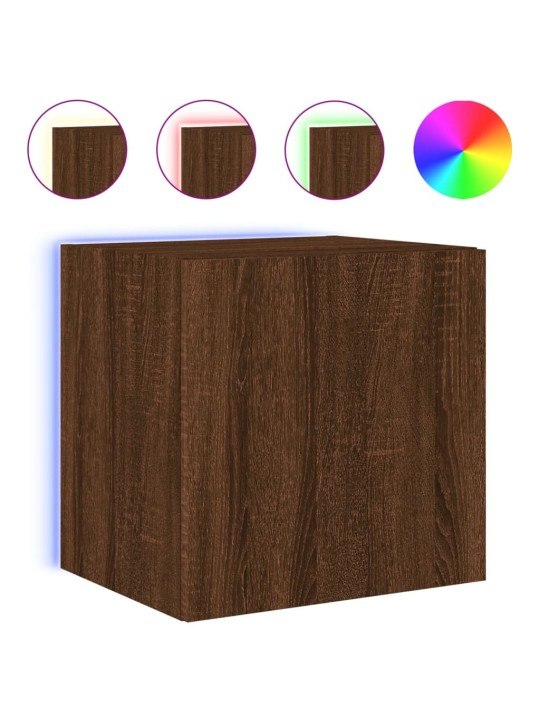 Nástěnná TV skříňka s LED osvětlením hnědý dub 40,5x35x40 cm