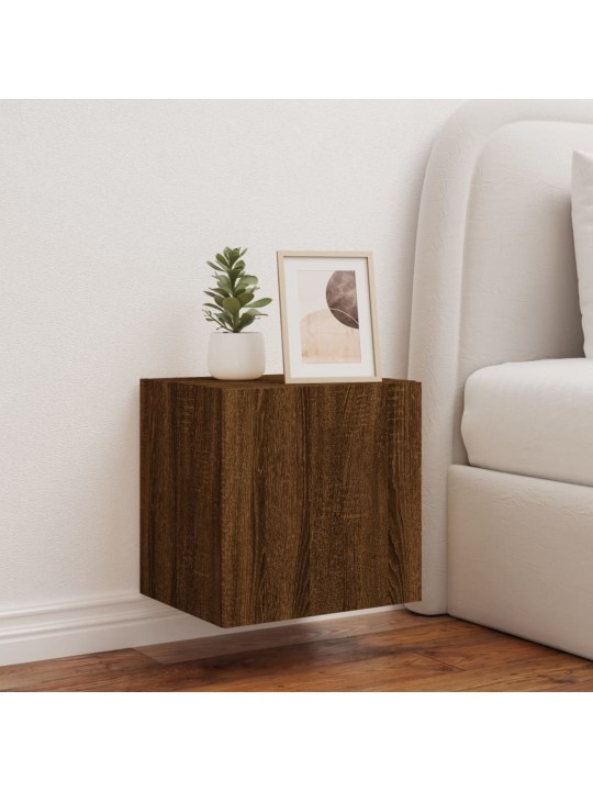 Nástěnná TV skříňka s LED osvětlením hnědý dub 40,5x35x40 cm