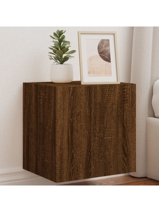 Nástěnné TV skříňky s LED 2 ks hnědý dub 40,5 x 35 x 40 cm