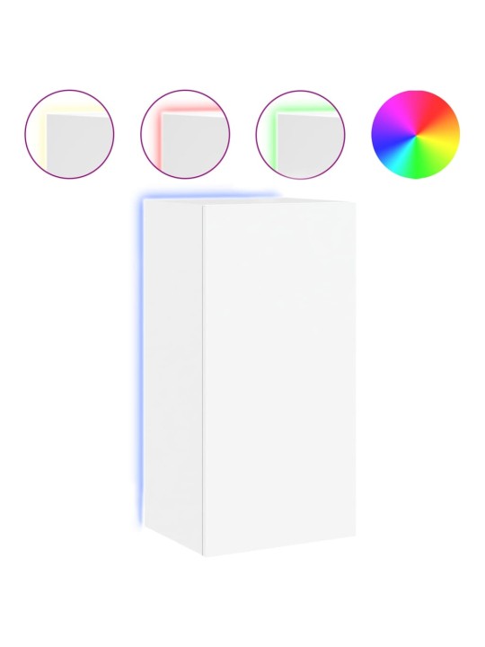 Nástěnná TV skříňka s LED osvětlením bílá 40,5 x 35 x 80 cm