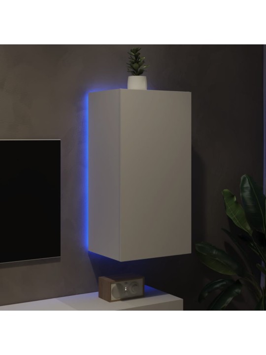 Nástěnná TV skříňka s LED osvětlením bílá 40,5 x 35 x 80 cm